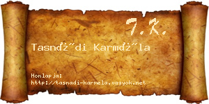 Tasnádi Karméla névjegykártya